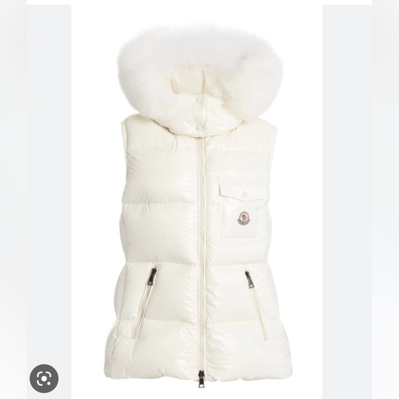 Moncler Jackets & Blazers - Moncler Balabio Down Puffer Vest with Removable Genuine Fox Fur Trim Hood